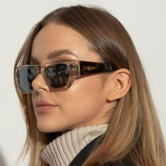 NEW Saint Laurent SL740 003 Beige Havana Silver Square Unisex Sunglasses main image 7
